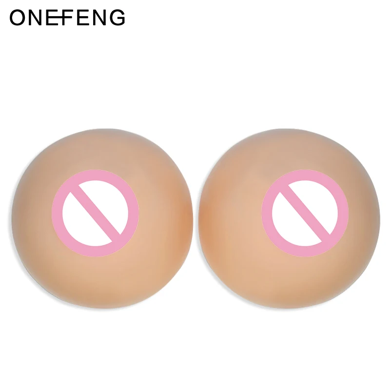 

ONEFENG Silicone Breasts Prosthesis Round Shape Big Natural Breasts for Transvestite 300-1600g/pair, Nude skin (other color all can reach your requirement)