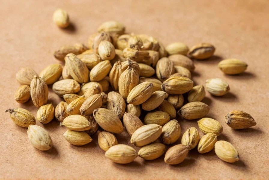Close-up of green cardamom pods and seeds