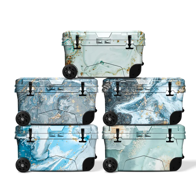 

Everich Brand Fishing Boating Keep Fresh Cooler Box Ice Chest Hard Coolers Boxes with Lock Wheel