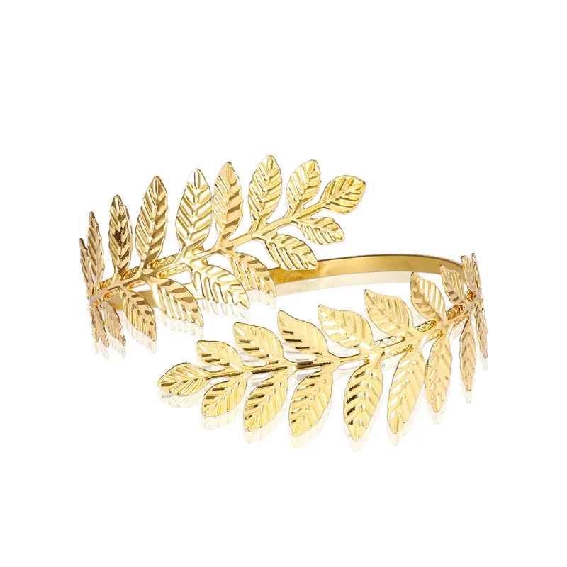 

2022 New Arrivals Leaf Jewelry Armband Bracelet Wristband Adjustable Open Leaf Armband, Gold