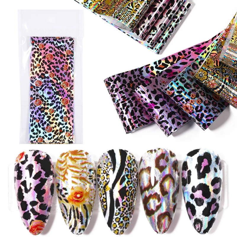 

nail products 2020 new1 BoxTypes DIY Laser Nail Foils Gradient Starry Paper Flower Lace Sticker