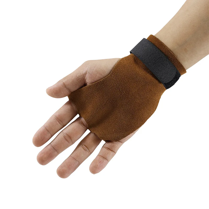 

Amazon Hot Sale Cheap Leather Weightlifting Wrist Wrap Gymnastics Hand Grips for palm protector, Brown