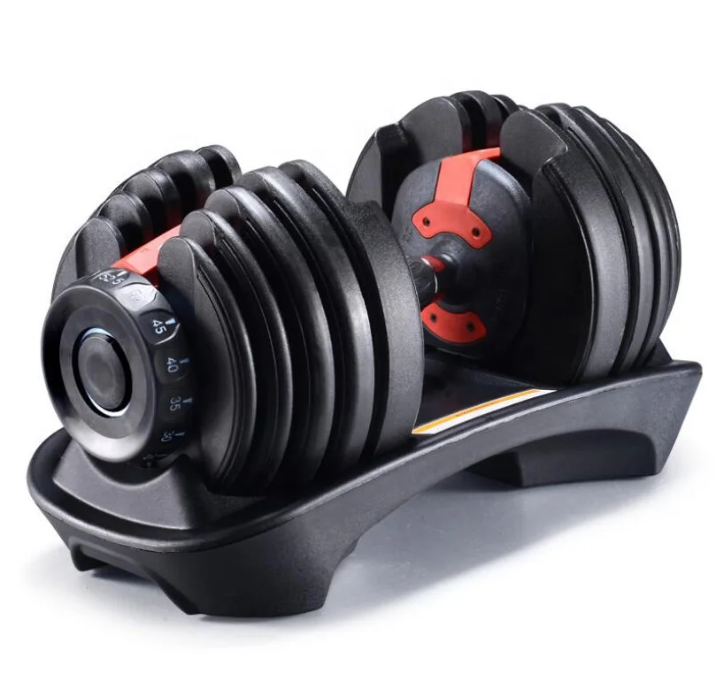 

For sale Adjustable Dumbbell 16kg 24kg 52.5lbs 40kg 90lbs multi-function dumbbells adjustable set & rack, Black+red