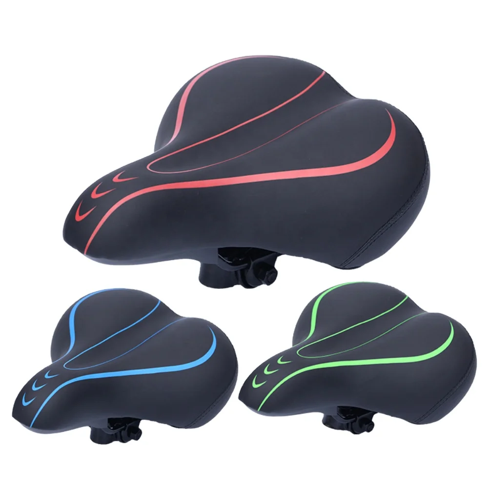

Oversized Bike Seat Comfortable Bike Seat Universal Replacement Bicycle Saddle Waterproof Leather Bicycle Cushion, Red, blue, green