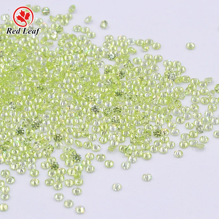 

Redleaf Jewerly Cubic Zirconia 3a Apple Green color round shape synthetic Loose Gemstone CZ Gems