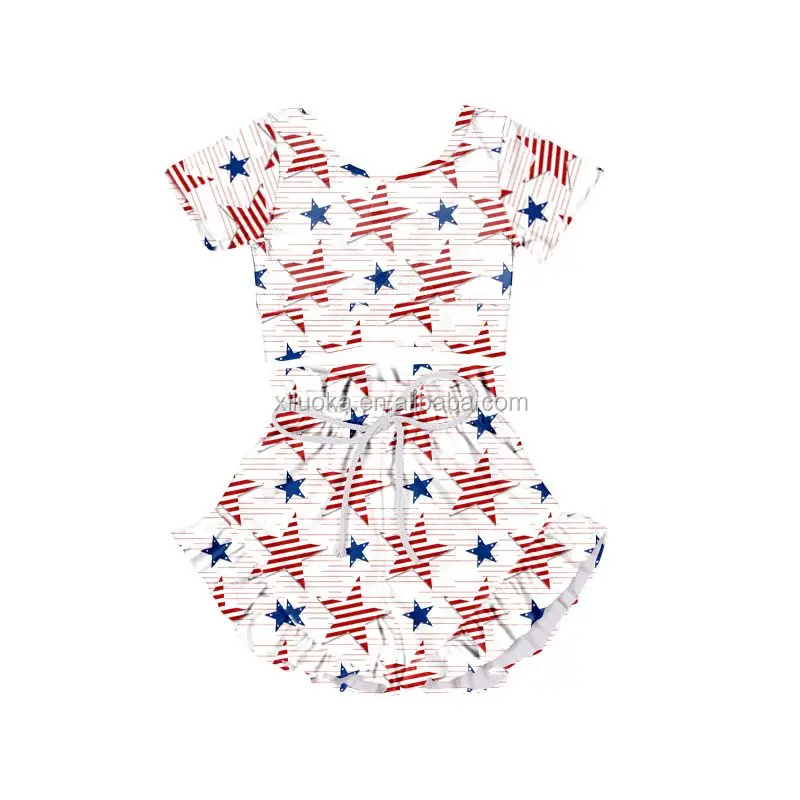 

Factory Wholesale High Quality Girls Clothes Summer Kids Little Girls American Star Clothes Set, Picture