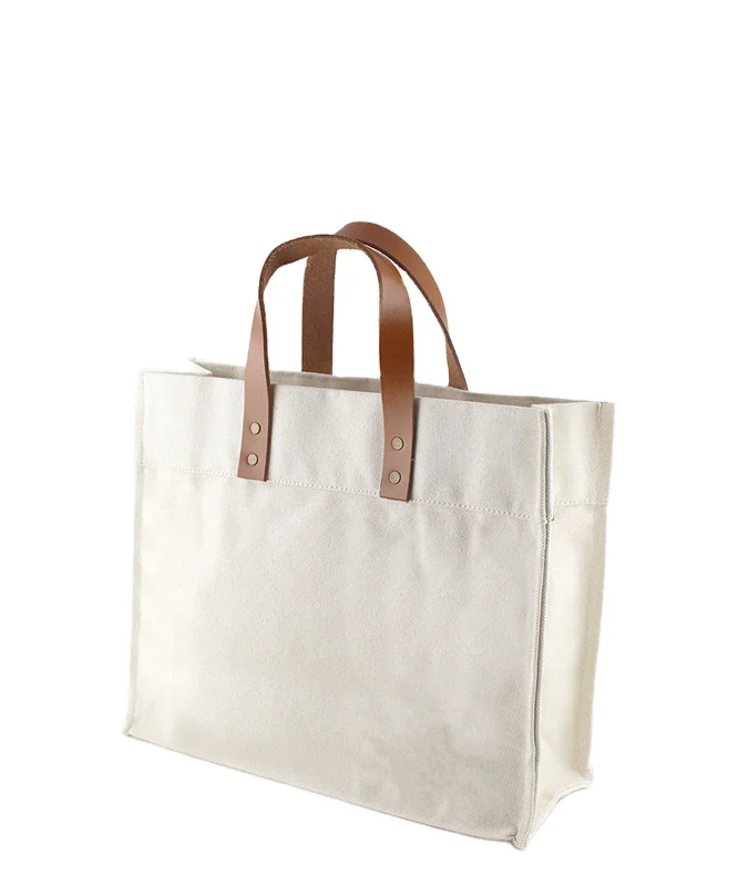 

Eco-Friendly Reusable Customized Cotton Canvas Tote Shopping Bags With Student Use, White or customized