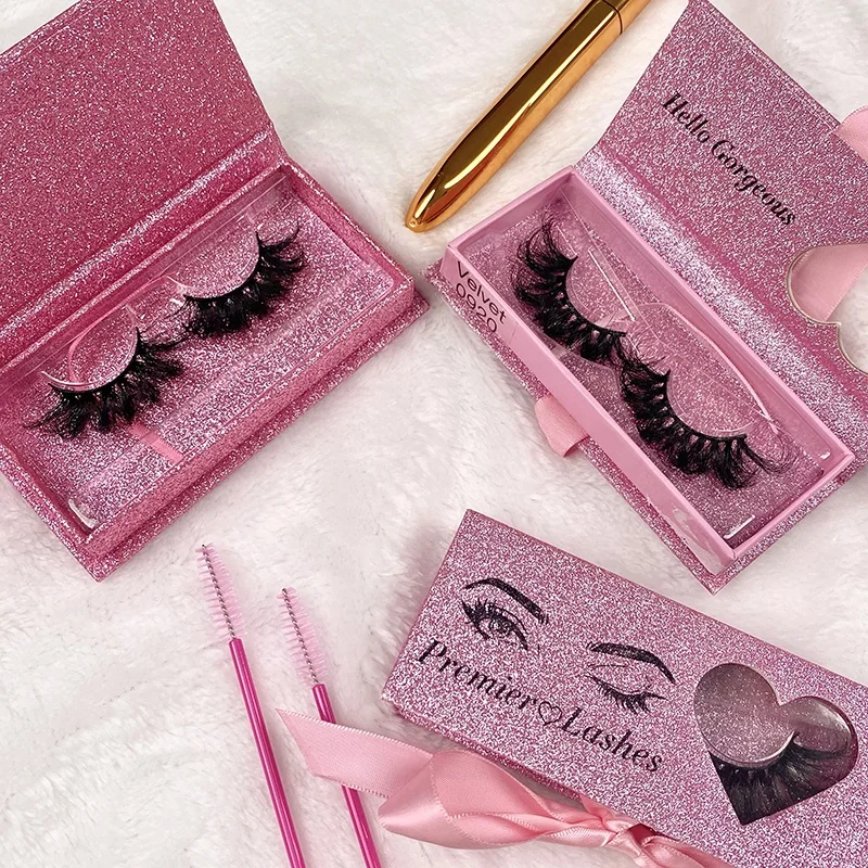 

Anforlin fluffy real mink lashes 25mm false eyelashes custom lashpackaging magnetic box wholesale vendor