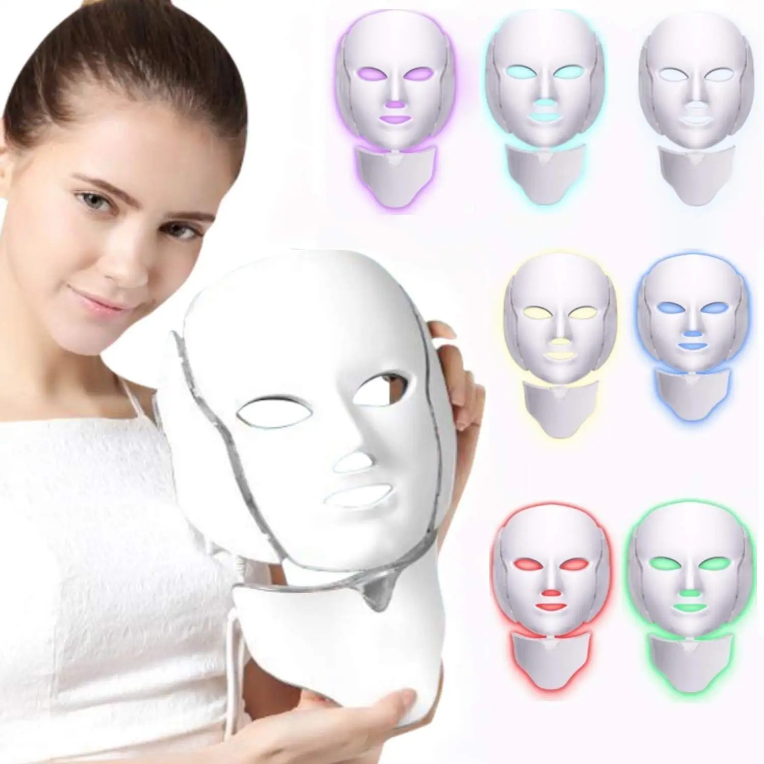 

Portable beauty device Led Facemask 7 Color Facial Skin Care mask with 7 color Light therapy Skincare