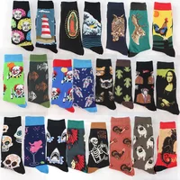 

2020 cotton combed fashion Hip Hop men socks trend Harajuku Marvel Clown chicken skateboard funny socks