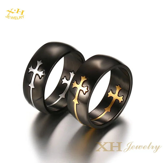 

Mens Womens Stainless Steel Ring Religious Cross Serenity Prayer Ring for Christian Removable Cross Wide Band Ring