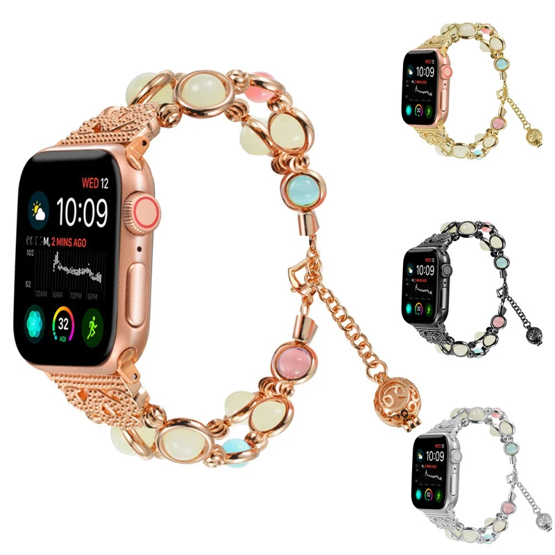 

Accessories Wristband Band for iWatch Jewelry Apple beaded watch bands, Black,silver,gold,rose gold