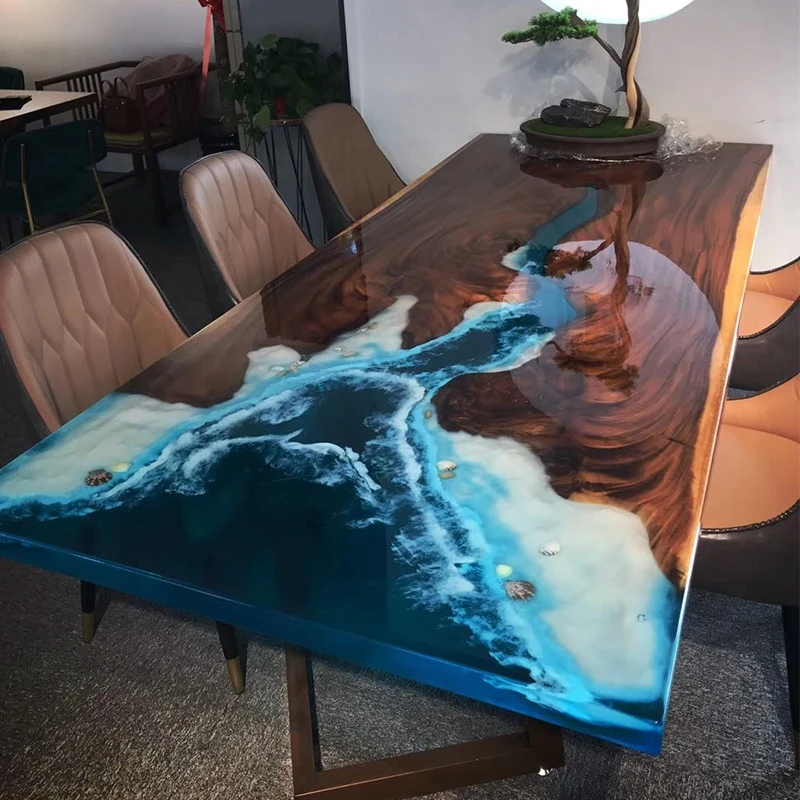 Modern Wood Slab River Table Solid Wood Epoxy Resin Table Top Resin ...