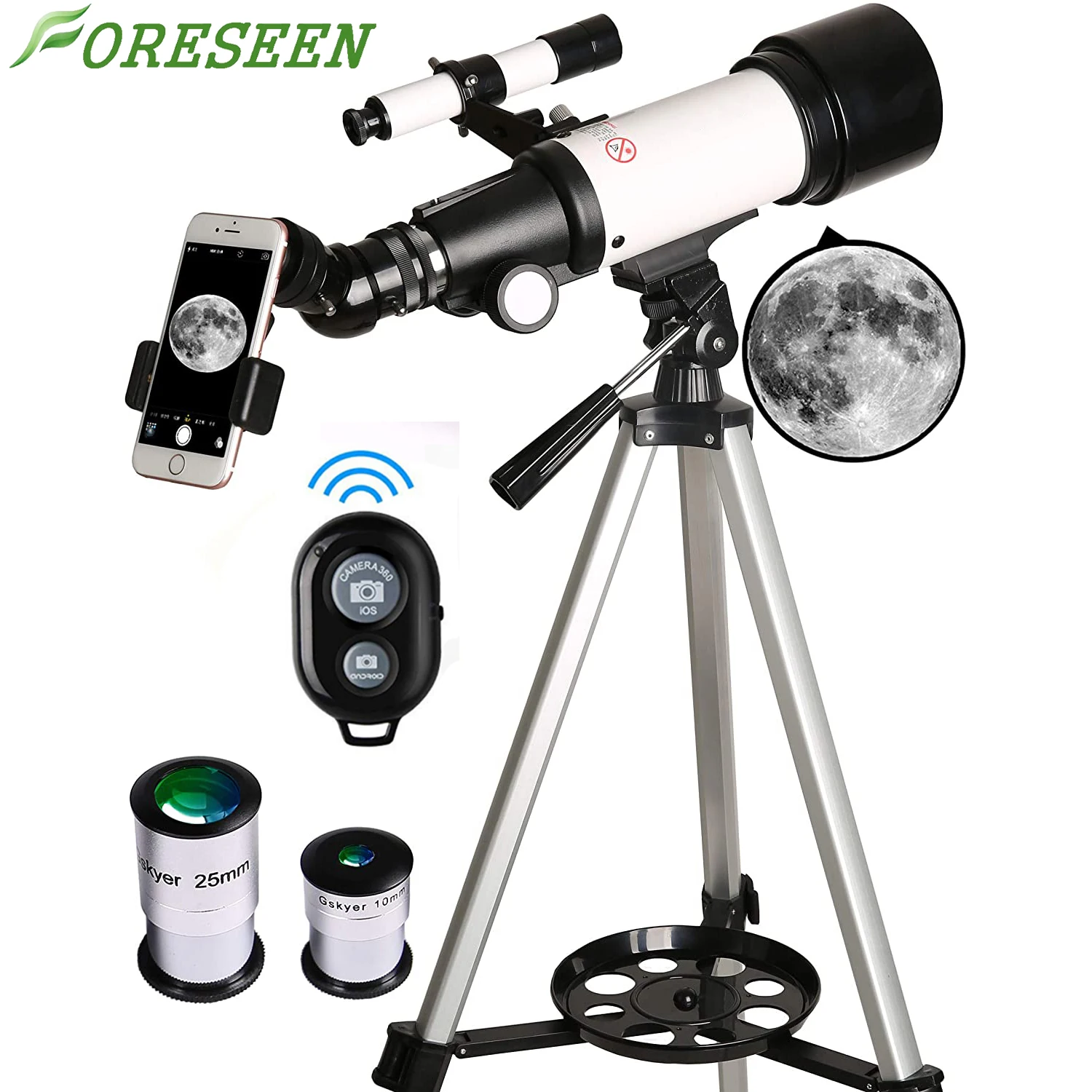 

70mm Astronomical Refracter Telescope with Tripod And Finder Scope Portable Telescope for Kids Beginners