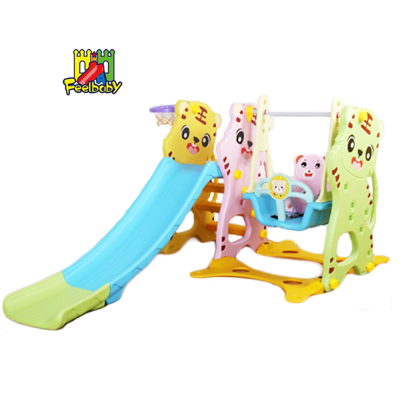 

Feelbaby slide in playground plastic indoor swing set, Colorful/pink/blue/green/yellow