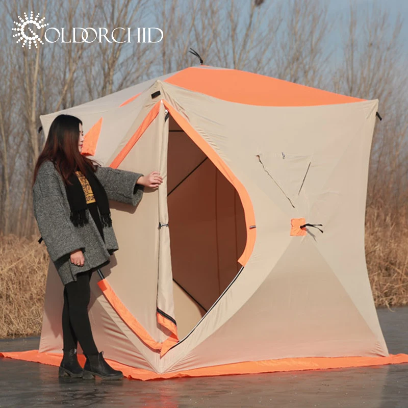 

Outdoor pop up windproof tent winter camping hiking ice cube fishing tent