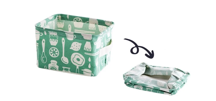 Cotton and linen storage basket sundries toys storage fabric desktop cosmetics storage box