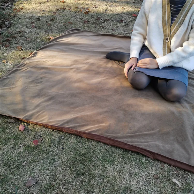 

Windproof Multi-Purpose Waterproof Picnic Blanket to Use Outdoor, Black, khaki