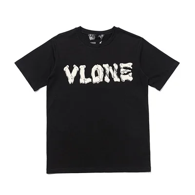 

IHNN03 New trendy brand VLON skull letters hip-hop loose half-sleeved T-shirt lining