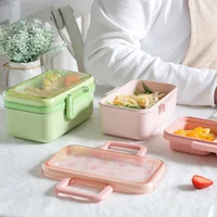 

BPA FREE Eco Friendly bamboo fiber kids Bento Lunch Box Children for pinics and take-out food container present OEM available