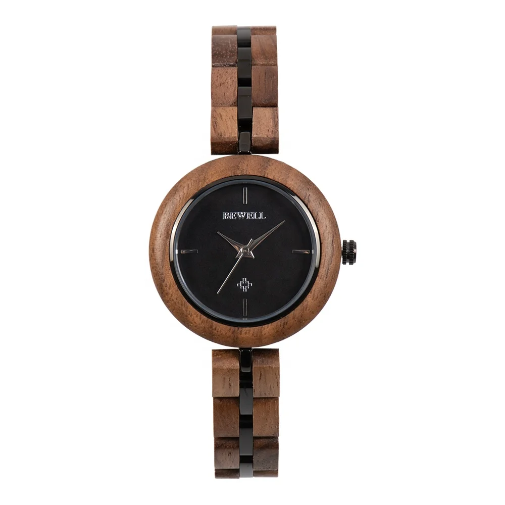 

ISO9001 watch factory new design wooden bezel watches wrist steel and wood watch for ladies gifts