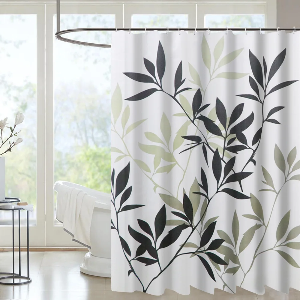 

New Waterproof Bathroom Curtains Polyester Durable Fashion Home Hotel Bathroom Shower Bath Curtain With Hooks, Picture