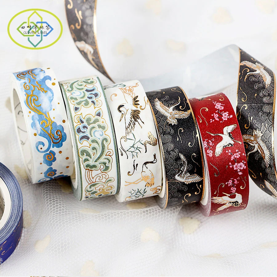 

Custom printing washi masking paper tape gold foil washi tape for decoration