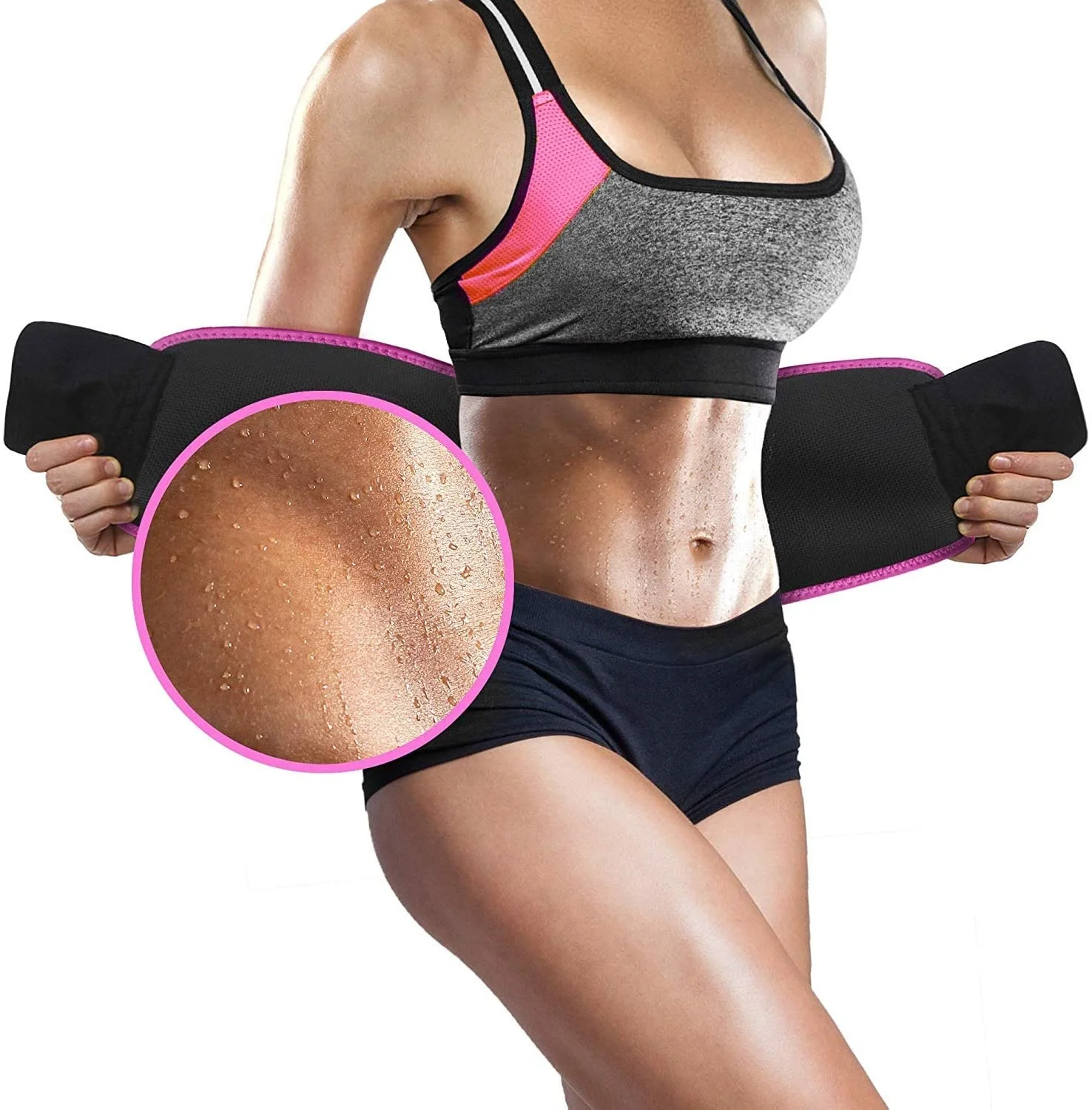 

Waist Trimmer Belt Sweat Wrap Tummy Toner Low Back and Lumbar Support with Sauna Suit Effect Abdominal Trainer