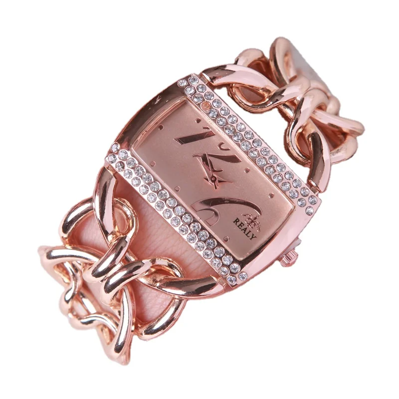 

Popular Night Light Calendar Quartz Rhinestone Ceramic Women Watch