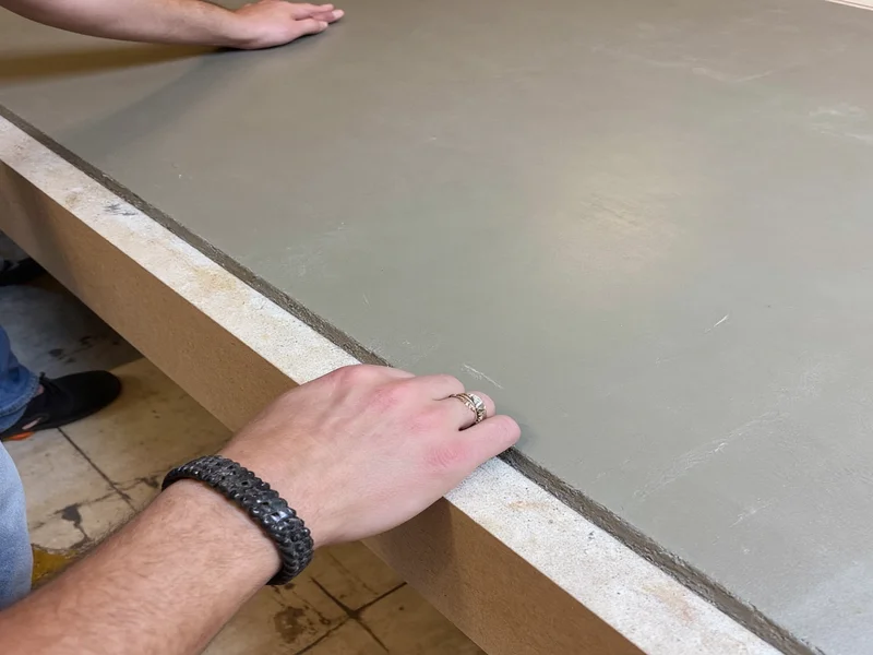 DIY concrete countertop form with expansion gaps