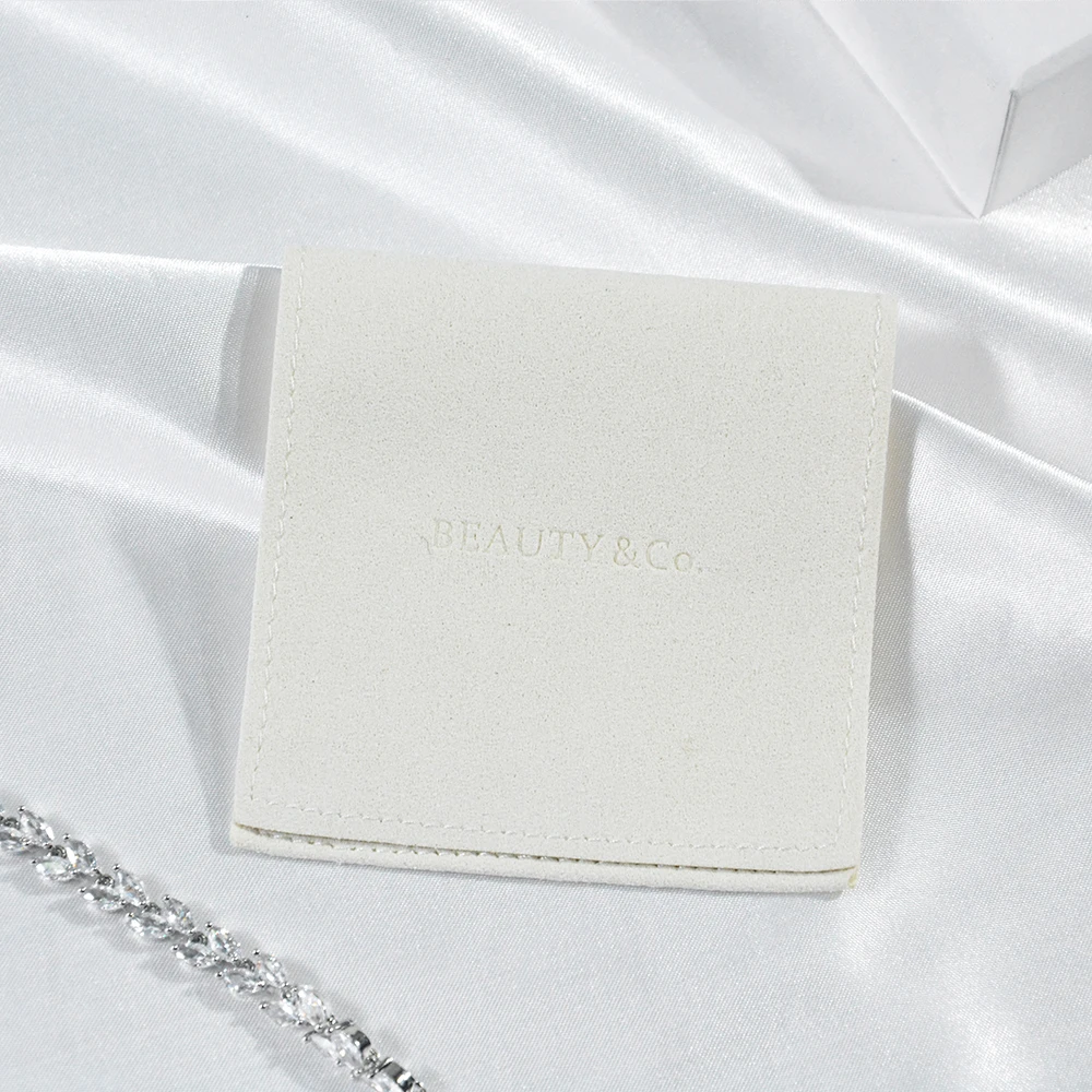 

Custom Logo Beige Luxury Microfiber Packaging Bag Small Gift Jewelry Pouch, 8 colors & custom
