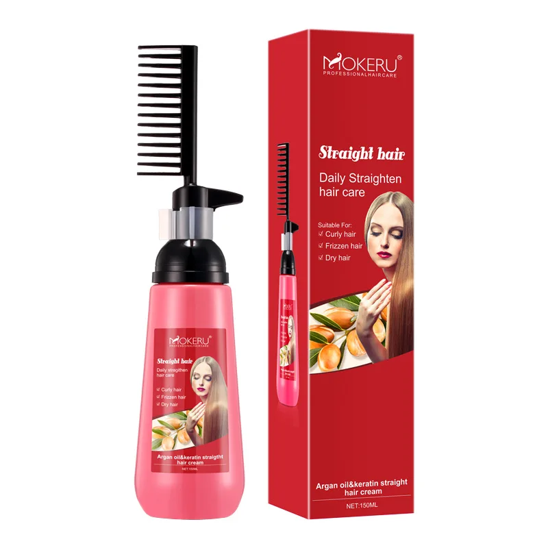 

Dropshipping Mokeru 150ml Easy Using Smooth Hair Straightening Nourishing Straight Hair Cream for Woman Hair care Treatment