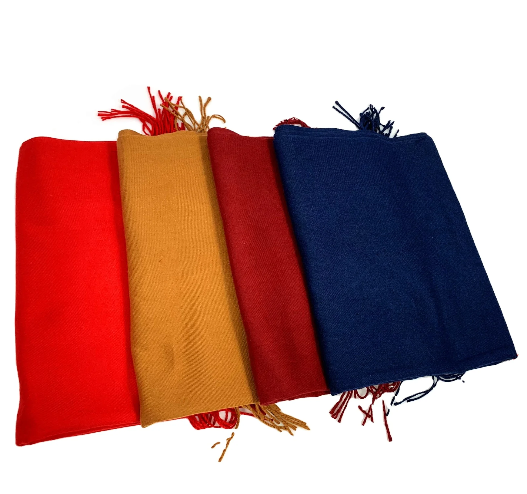 
High Quality Women Pashmina Scarf Shawls Plain Soild Winter Color Cashmere Scarf 