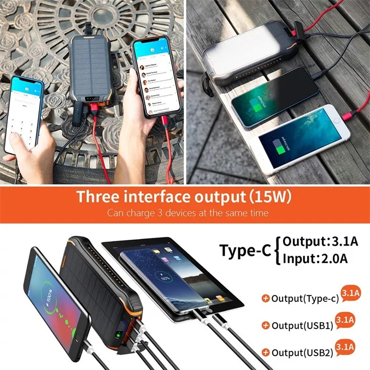 Best Wholesale Price Portable Solar Charging Power Bank Wireless Charger 26800 mAh