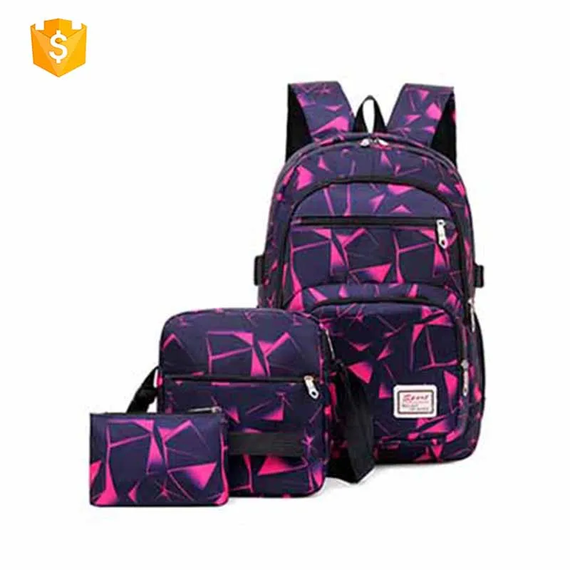 

New Product Ideas 2021 Stationery Cartoon 3 In 1 Girl Kids School Bag Set For Boy, Customized colors