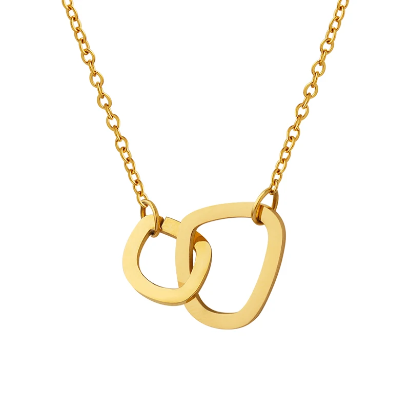 

French Geometric Polygon Pendant Necklace Stainless Steel Colorless Necklace