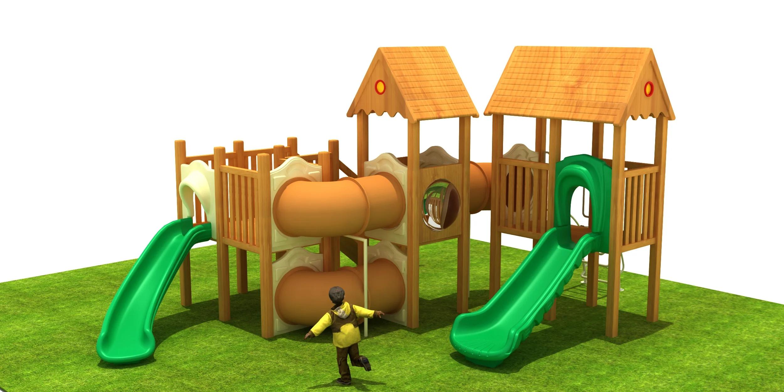 factory price wooden backyard playground with slide outdoor wood