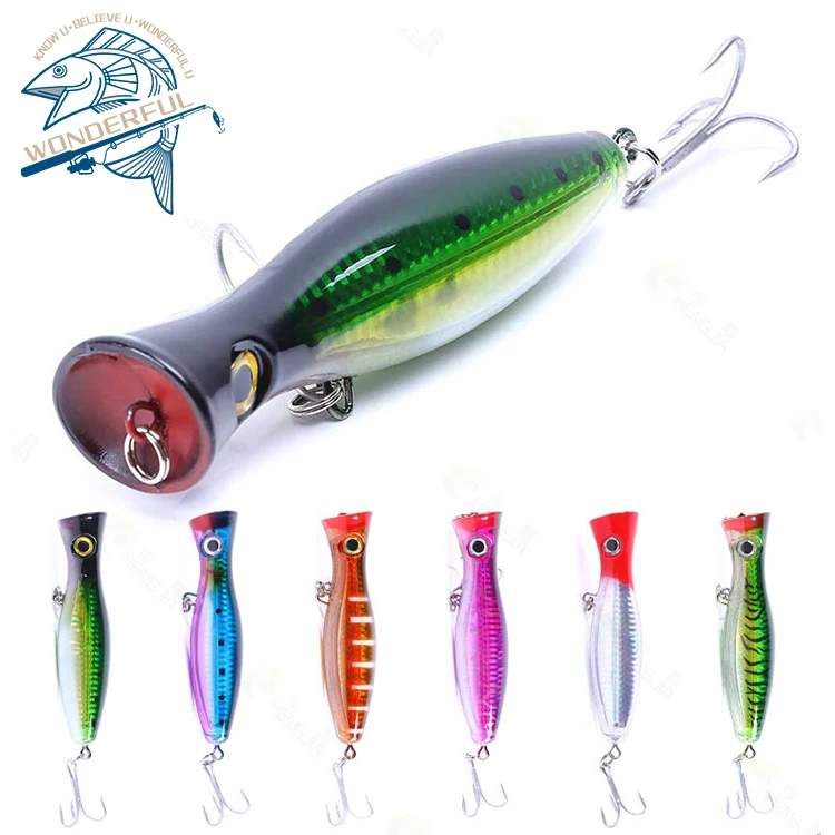 

Wholesale 43g 130mm Hard Plastic Multi Color Big Game Topwater Long Casting Wobbler Popper Fishing Lures With Treble Hook