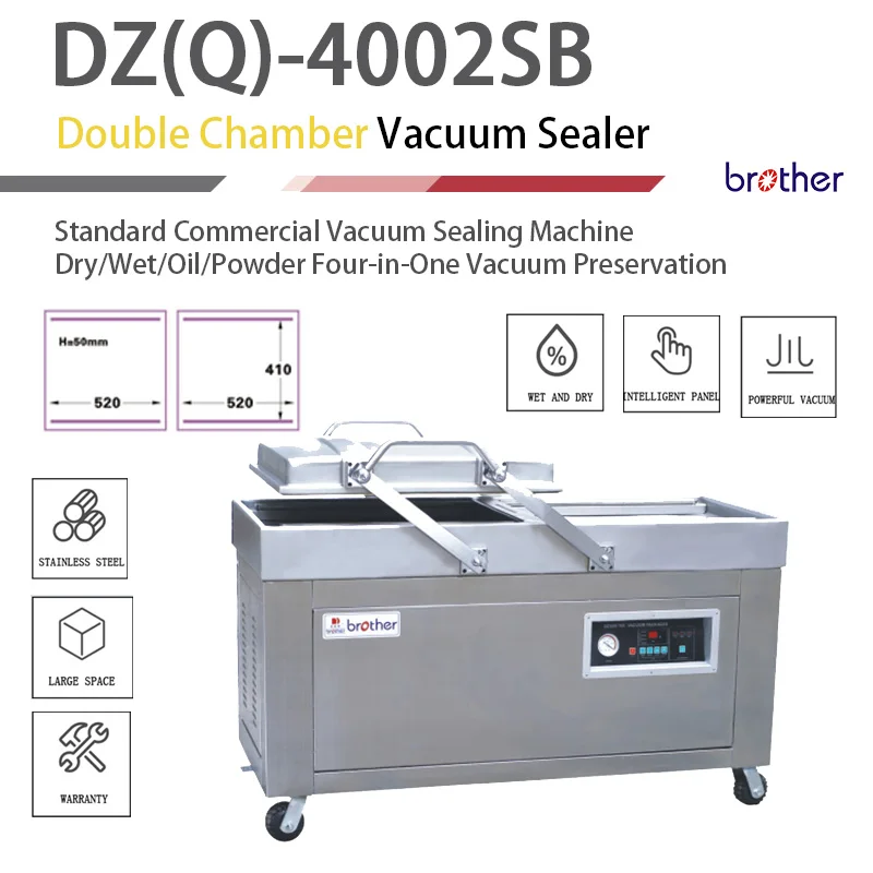 Brother Industrial Double Chamber Vacuum Sealer Commercial Food Meat
