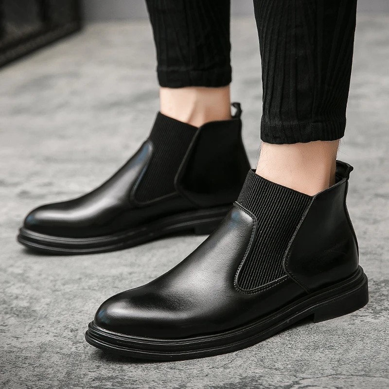 

7511 2020 newest winter shoes men's black boots
