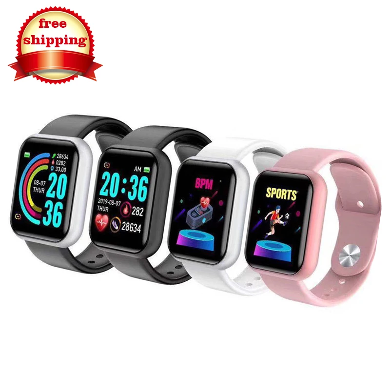

Free Shipping Amazon Hot Sale Smart Watch D20s Macaron D20 Smartwatch Y68 Fitness Bracelet Blood Pressure Heart Rate Monitor, 8 colors