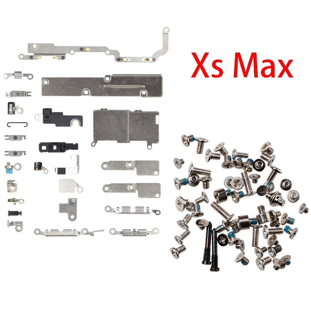 

Full set Inner Accessories For iPhone 6 6s 6P 7P 8P x xs max pro 11 pro Metal Parts Bracket Shield Plate with Full screws, Silver