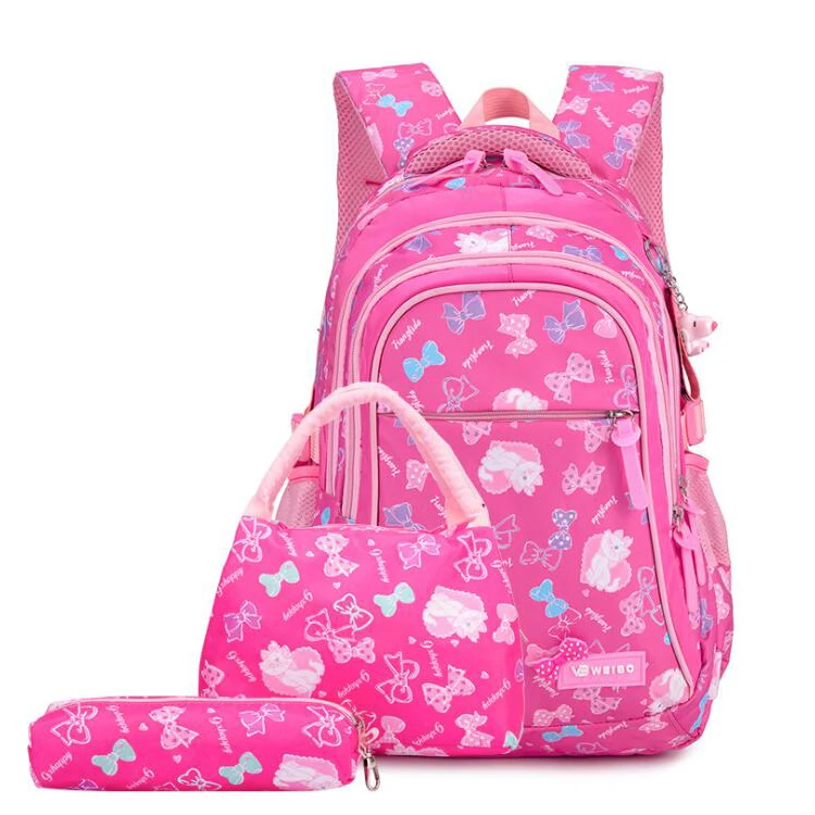 

Teens Backpack Set Canvas School Bag Bookbag 3 in 1 for Girls, As sample or customzied