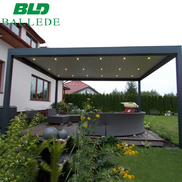 

100% Waterproofing garden bioclimatic pergola kits with rotating louver roof, Match any color ral/ aluminium motorised pergola