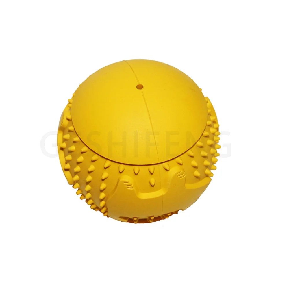 

Drop Shipping Molar Dog Teeth Pet Ball Toys Chewing Dog Bite Drop Food Rubber Puppy Moral Food Funny Balls With Low Price, Yellow