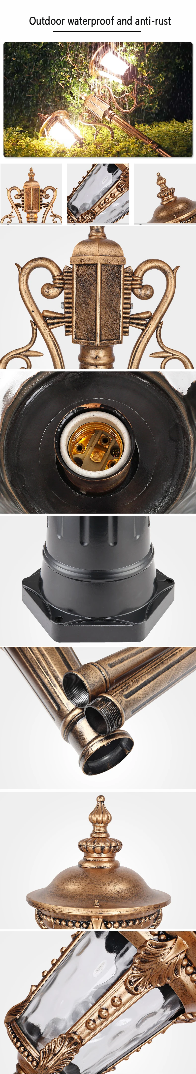 Hot sale classic antique European Style outdoor street light aluminum garden lamp post top light garden light