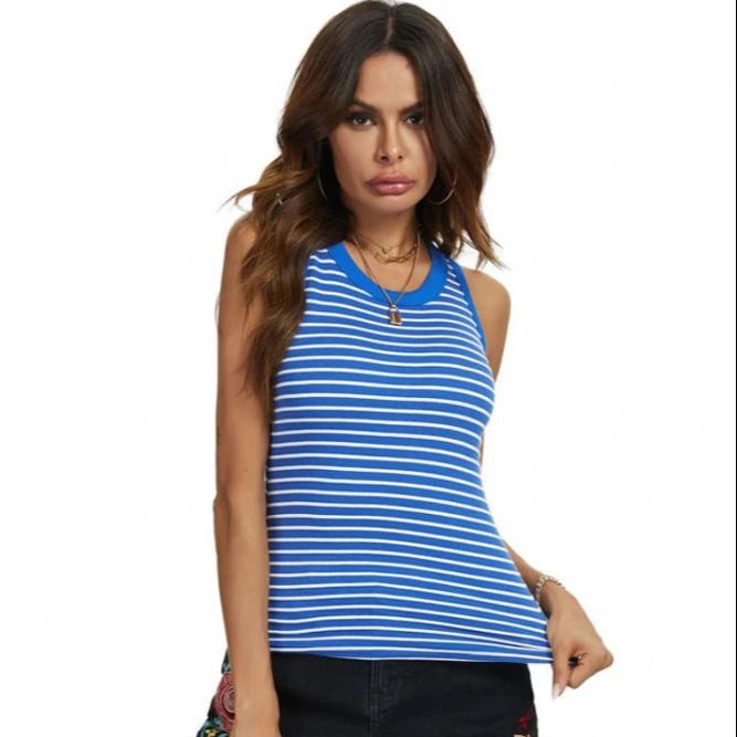 

Fashion women sleeveless t-shirt crop top lady sexy t-shirts, Blue