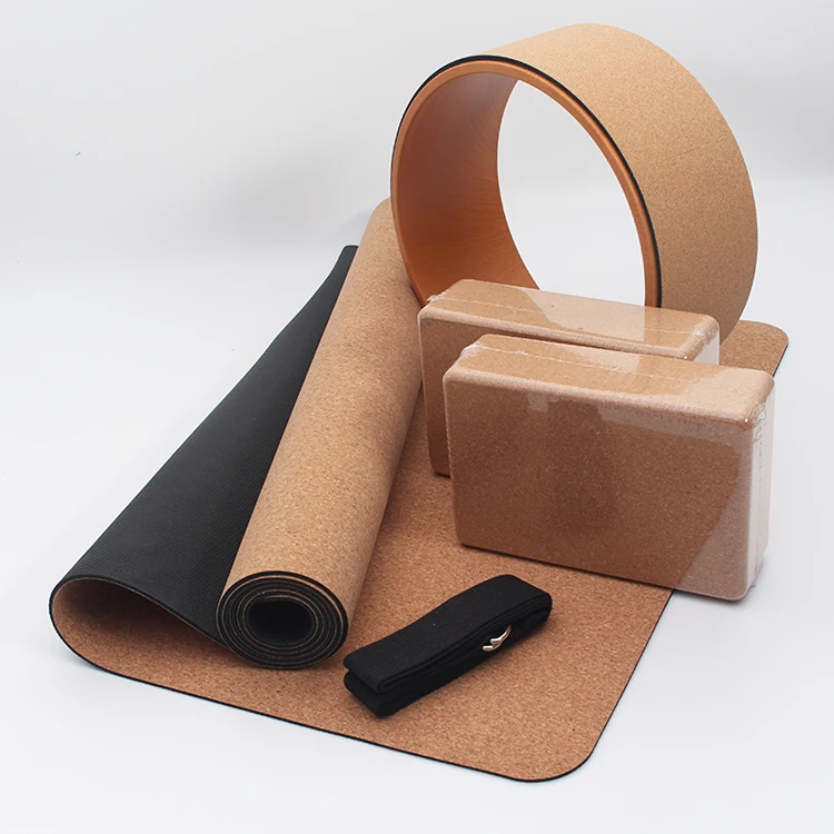 

Custom Print Label Gym Fitness Natural Rubber Cork Yoga Mat Yoga Mat Set