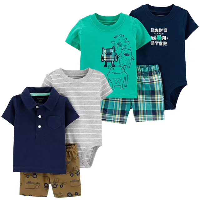 

New arrivals fashion 3 piece baby boys' clothing sets 100% cotton fancy cartoon baby boy clothes, Mixed color,there are many design you can choiose