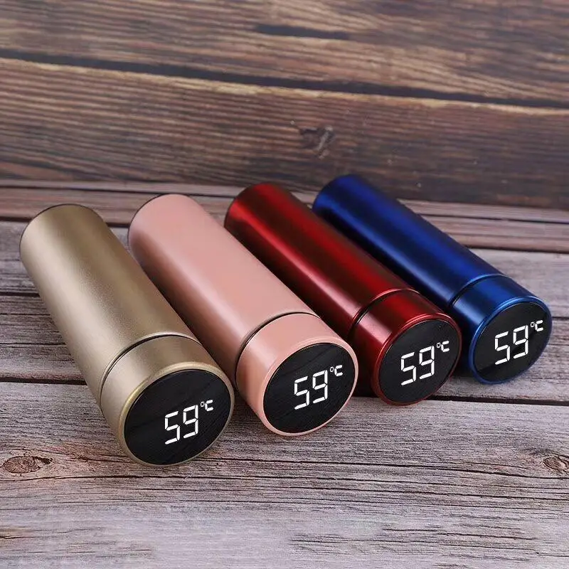 

Business sports water bottle led digital display temperature display stainless steel 500ml thermal insulation smart mug